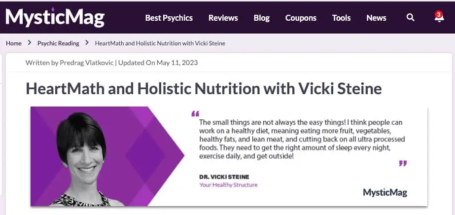 MysticMag Interview: Heart Math and Holistic Nutrition